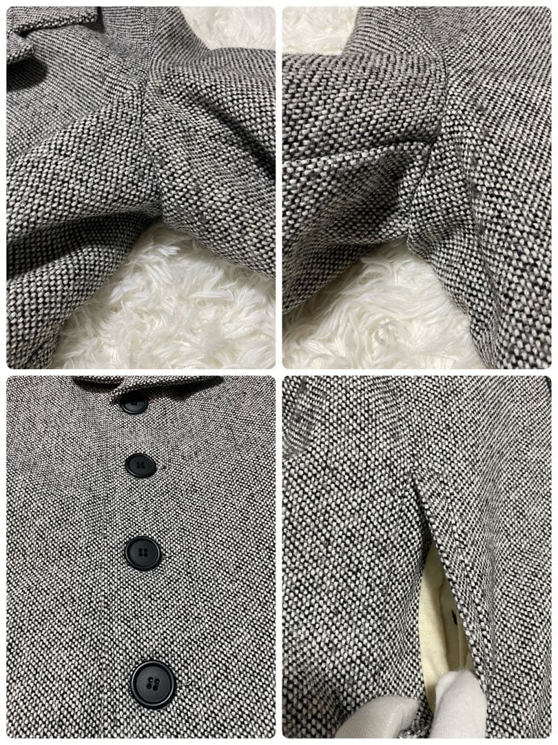 希少！ ショット Pコート シングル ツイード風 グレー USA製