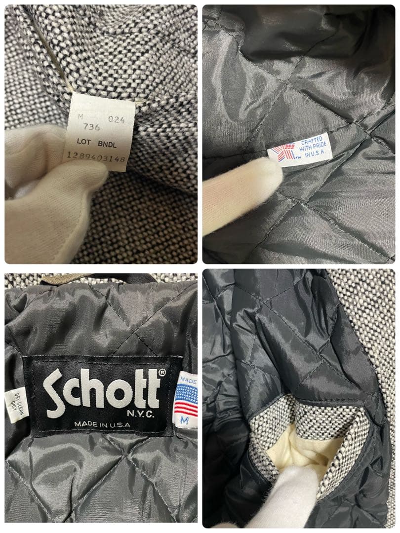 希少！ ショット Pコート シングル ツイード風 グレー USA製