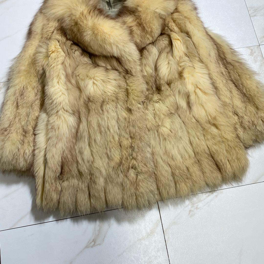 希少♡ヴィンテージ 高級毛皮 ゴールデンフォックスファーコート ショールカラー