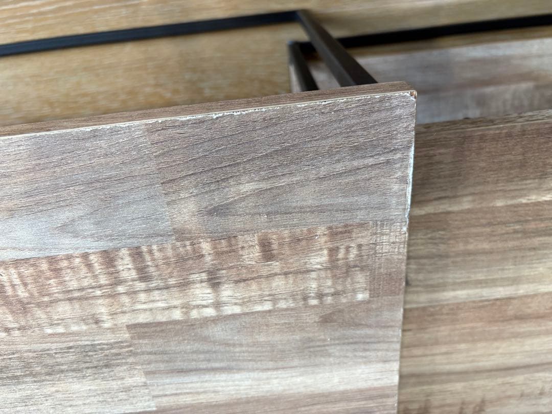 LOWYA 木目調ネストテーブルスチール脚