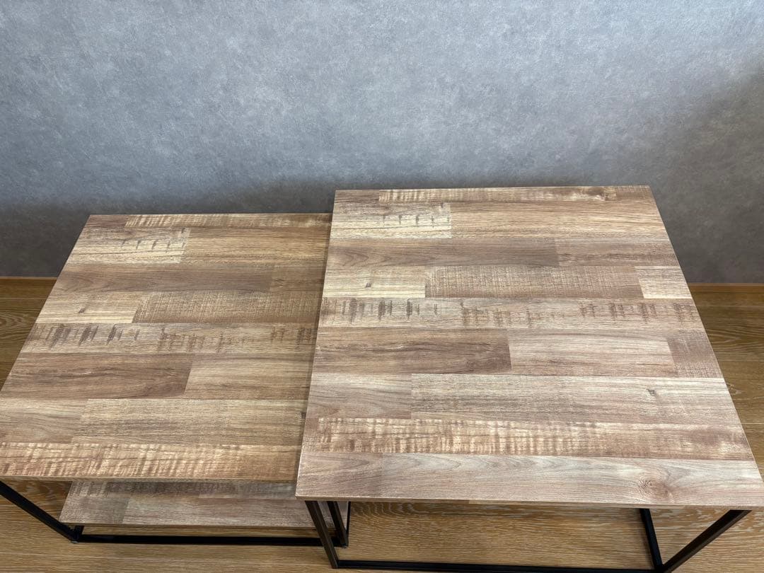 LOWYA 木目調ネストテーブルスチール脚