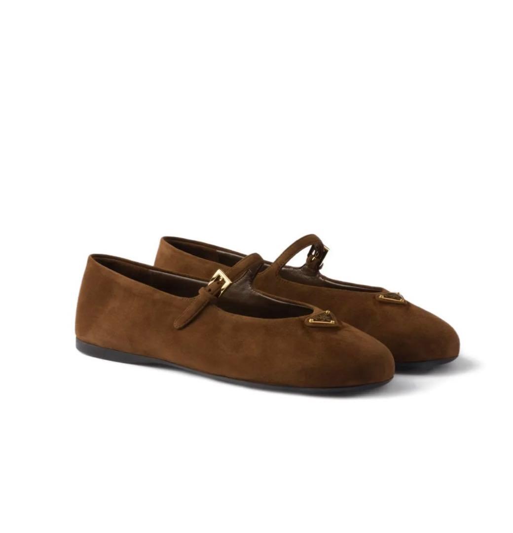 PRADA プラダ　スエード バレリーナ　メリージェーン　新品　37