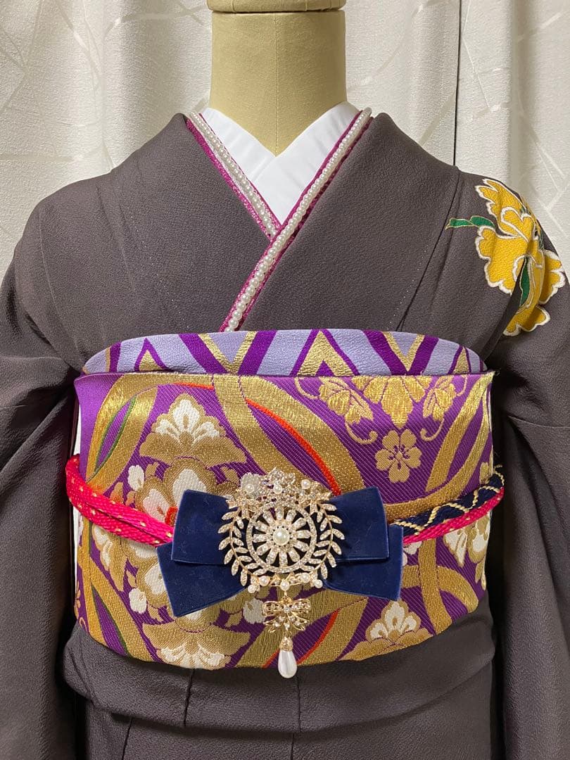 大特価SALE中★振袖フルセット【9点】★成人式★蝶々柄★モダン★正絹