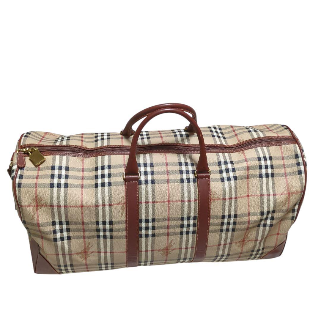 BURBERRY　ボストンバッグ　大容量　ノバチェック　男女兼用