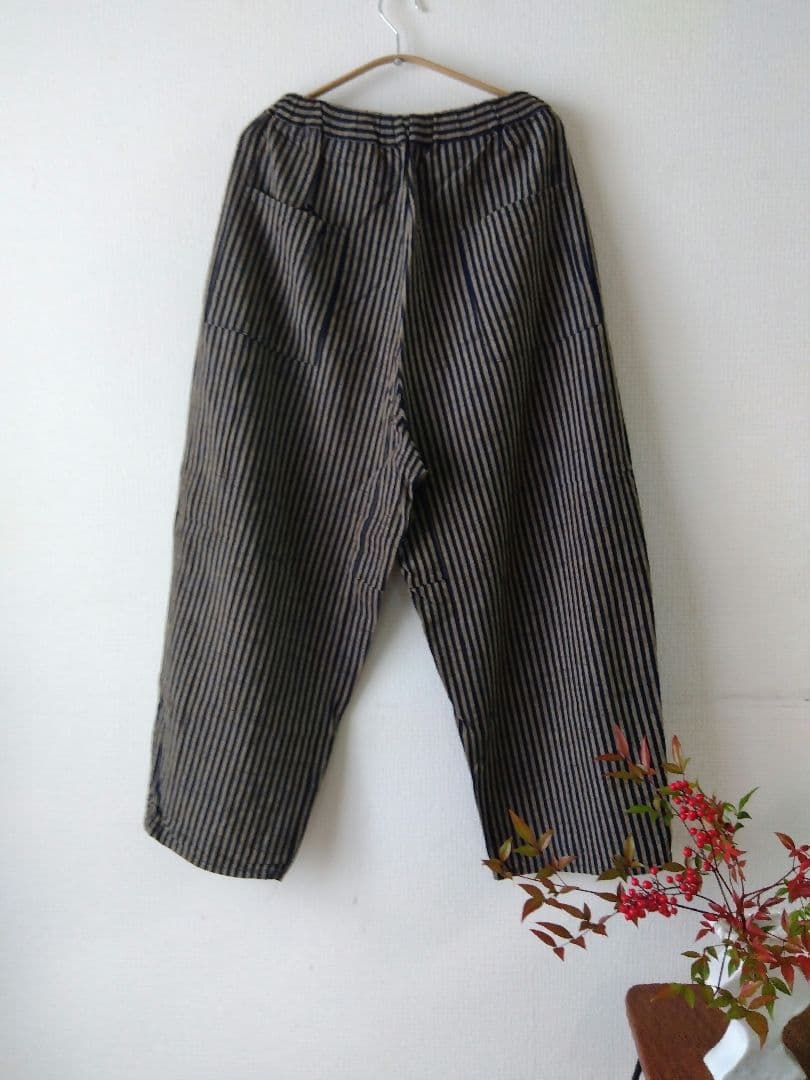 ヤンマ産業　会津木綿　棒縞 パンツ