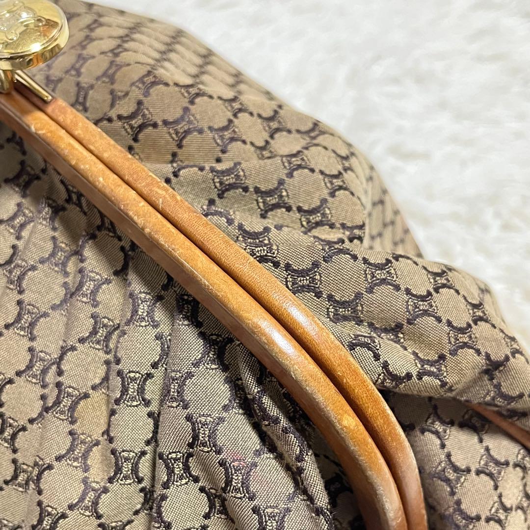 オールド　セリーヌ　ヴィンテージ　マカダム柄　ポーチ　クラッチバッグ　がま口