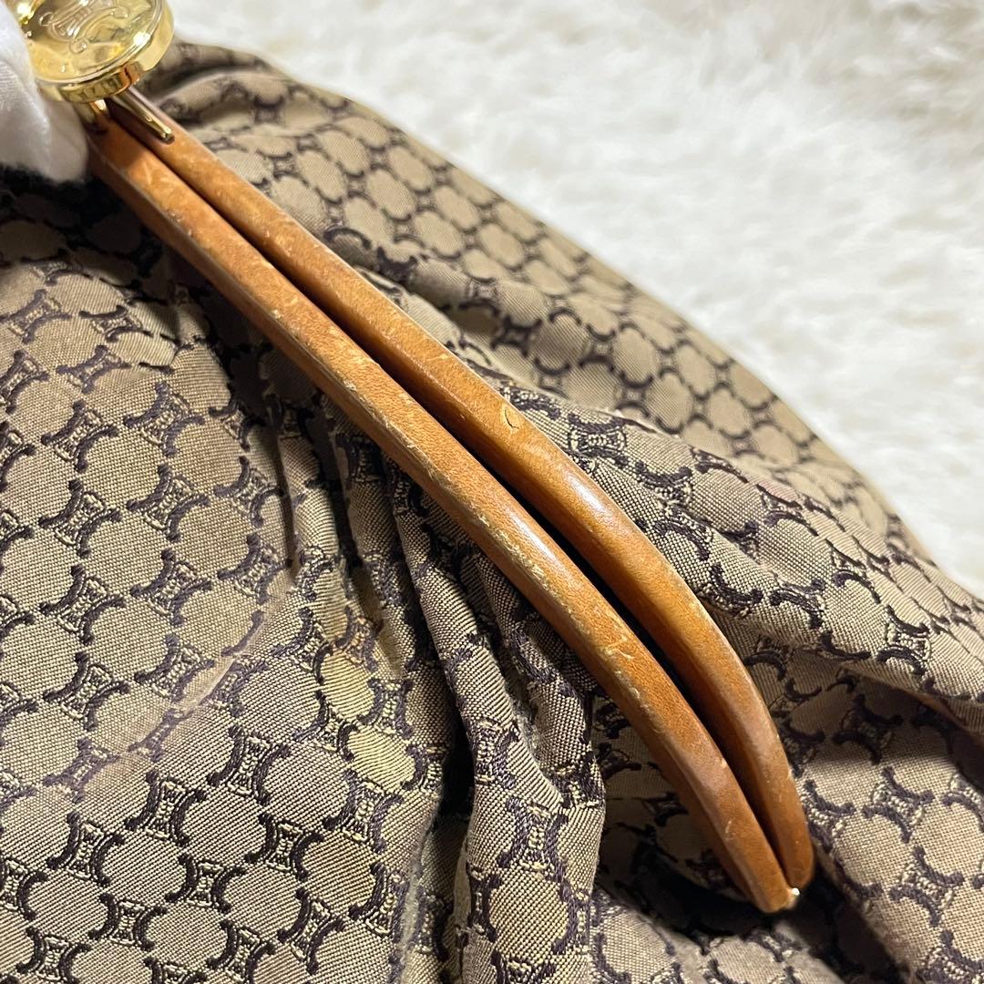 オールド　セリーヌ　ヴィンテージ　マカダム柄　ポーチ　クラッチバッグ　がま口