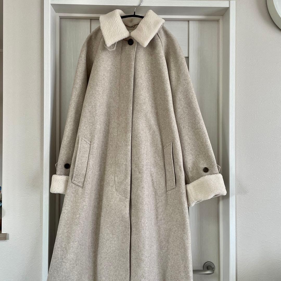 FREAK'S STORE ウーリーボア付きステンカラーコート