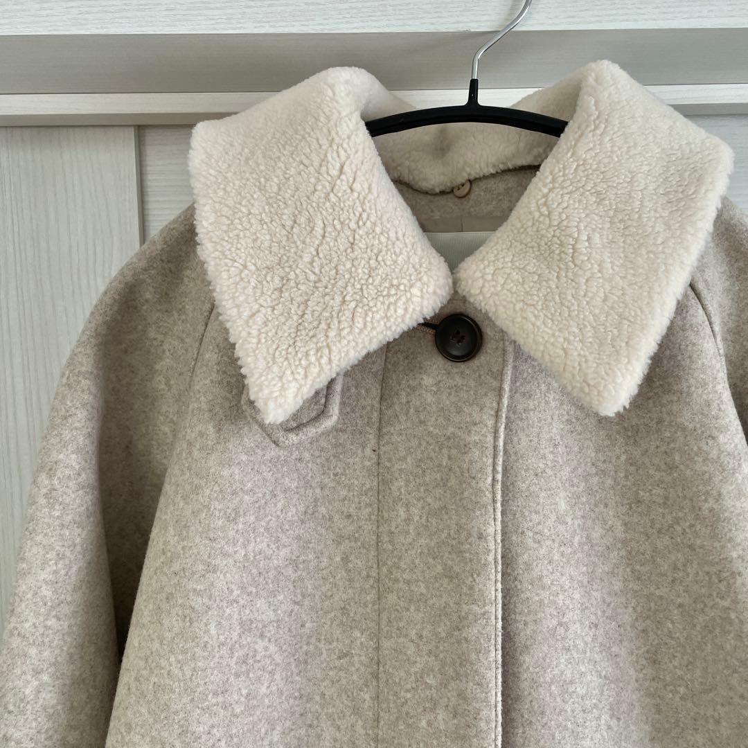 FREAK'S STORE ウーリーボア付きステンカラーコート