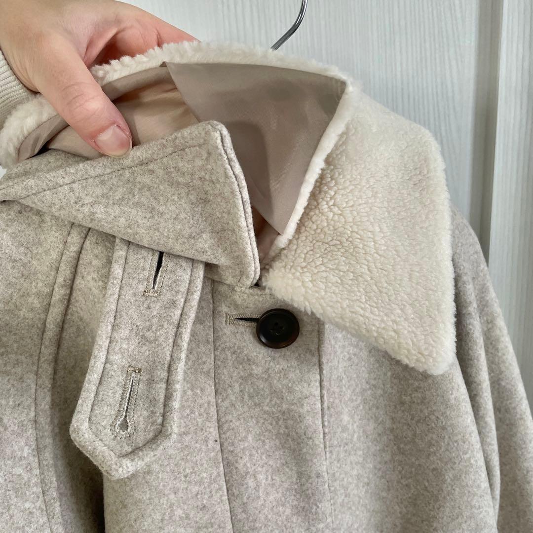 FREAK'S STORE ウーリーボア付きステンカラーコート