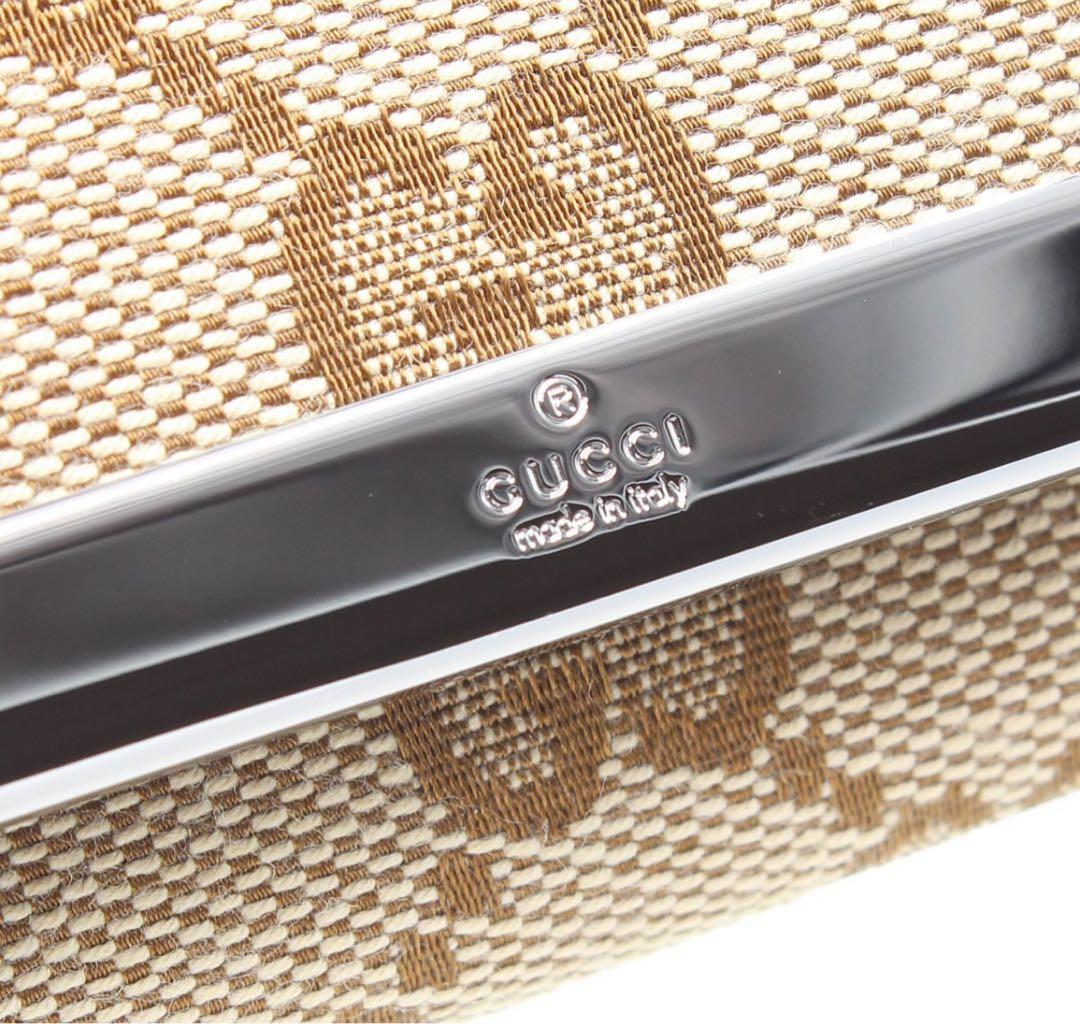 N2875 未使用!! グッチ GGキャンバス レザー 6連 キーケース