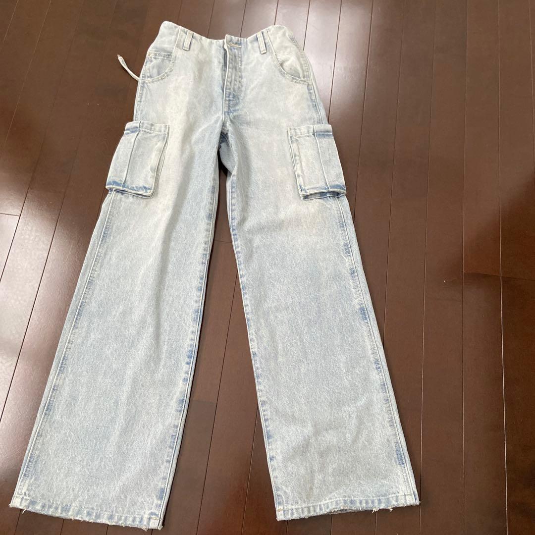 ANDMARY ライトブルー カーゴパンツ