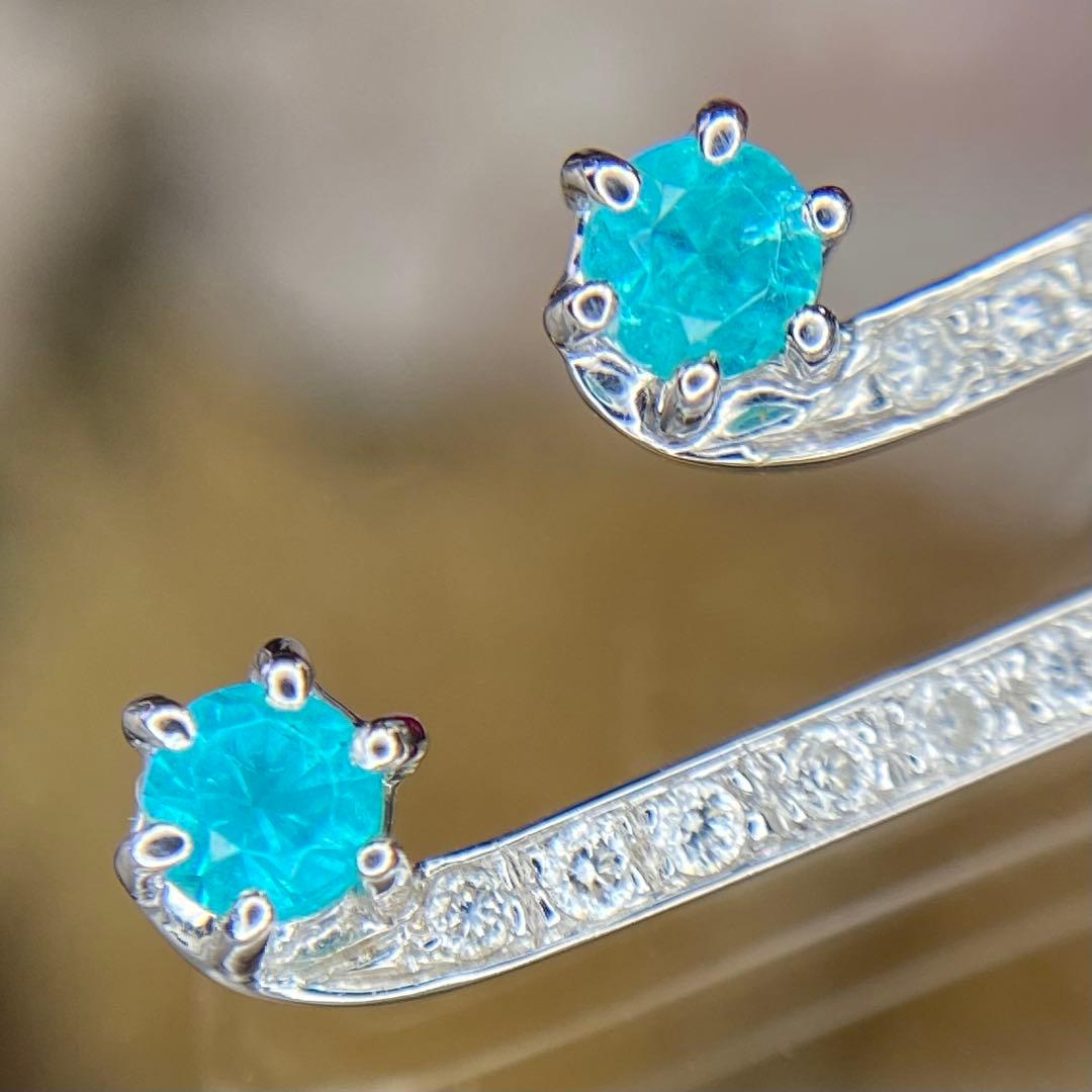 『専用です』天然パライバトルマリン 音符モチーフ 計0.22ct 中宝研ブラジル