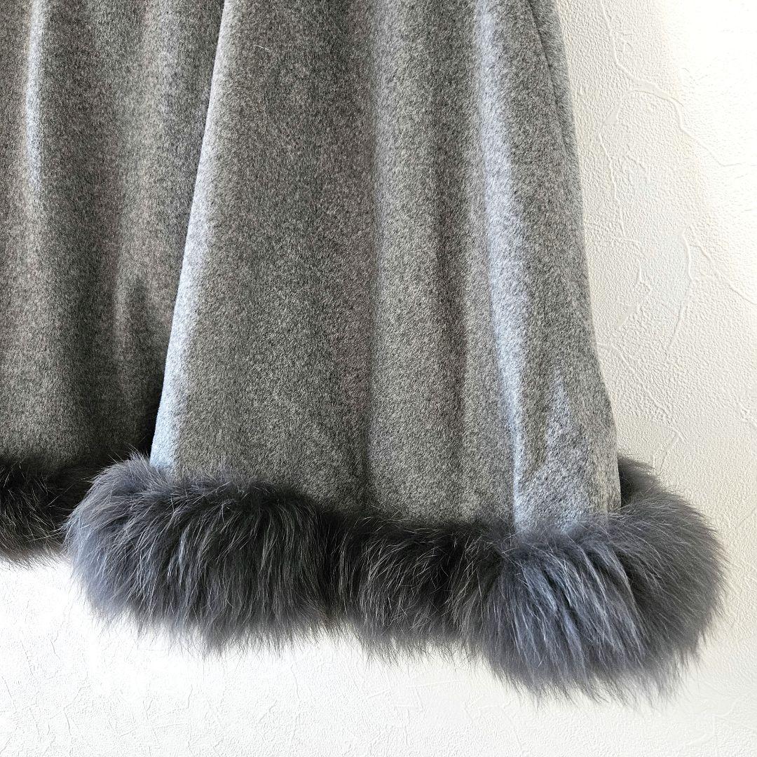 【HIGH SENSE】カシミヤ×ブルーフォックス ポンチョ ベスト 2way