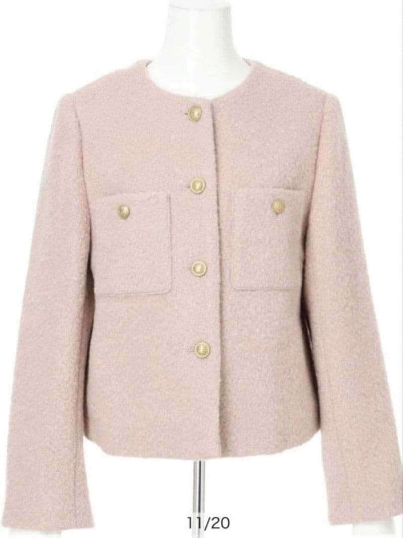 ❮新品未使用タグつき❯ JUSGLITTY シャギーブークレジャコット ピンク