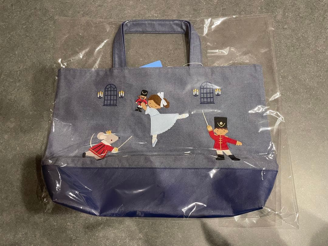 マ*ニ様 familiar 貞松・浜田バレエ　デニムバッグ　くるみ割り人形