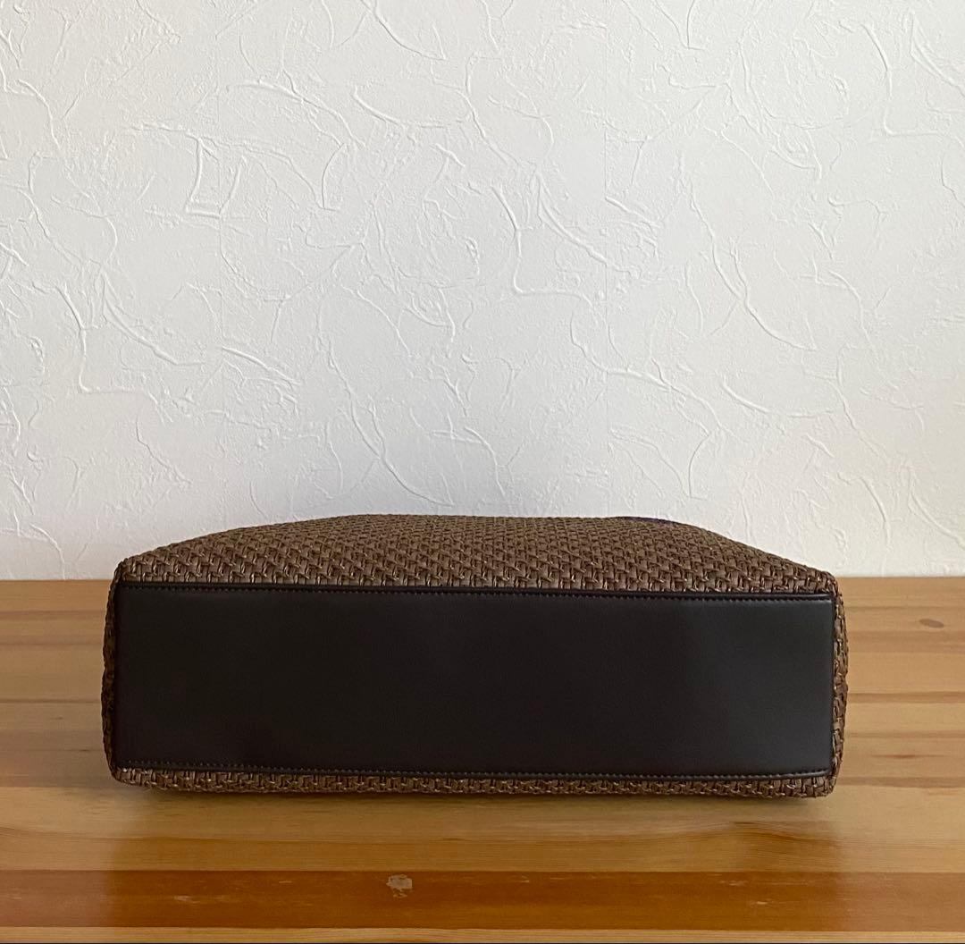 【新品未使用】カゴ風バッグ　焦茶×パープル