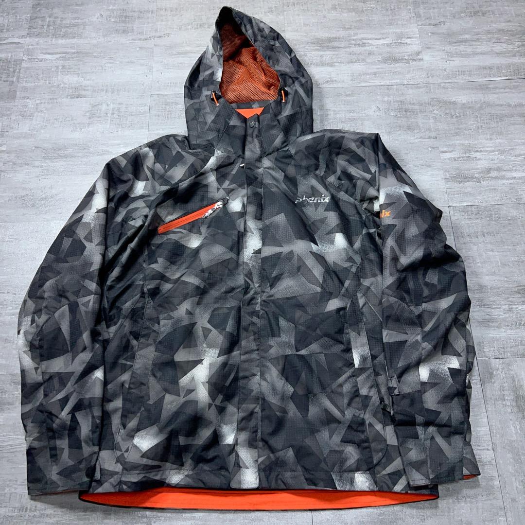 美品★ phenix フェニックス スキーウェア メンズO 総柄 黒 近年モデル