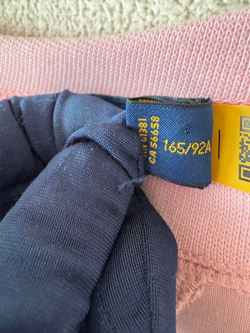 美品 POLO RALPH LAUREN ロゴ刺繍 スウェット ピンク Mサイズ