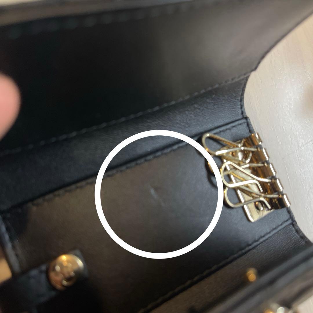 DIOR 【日本限定】キーケース カナージュラムスキン 黒 ゴールド