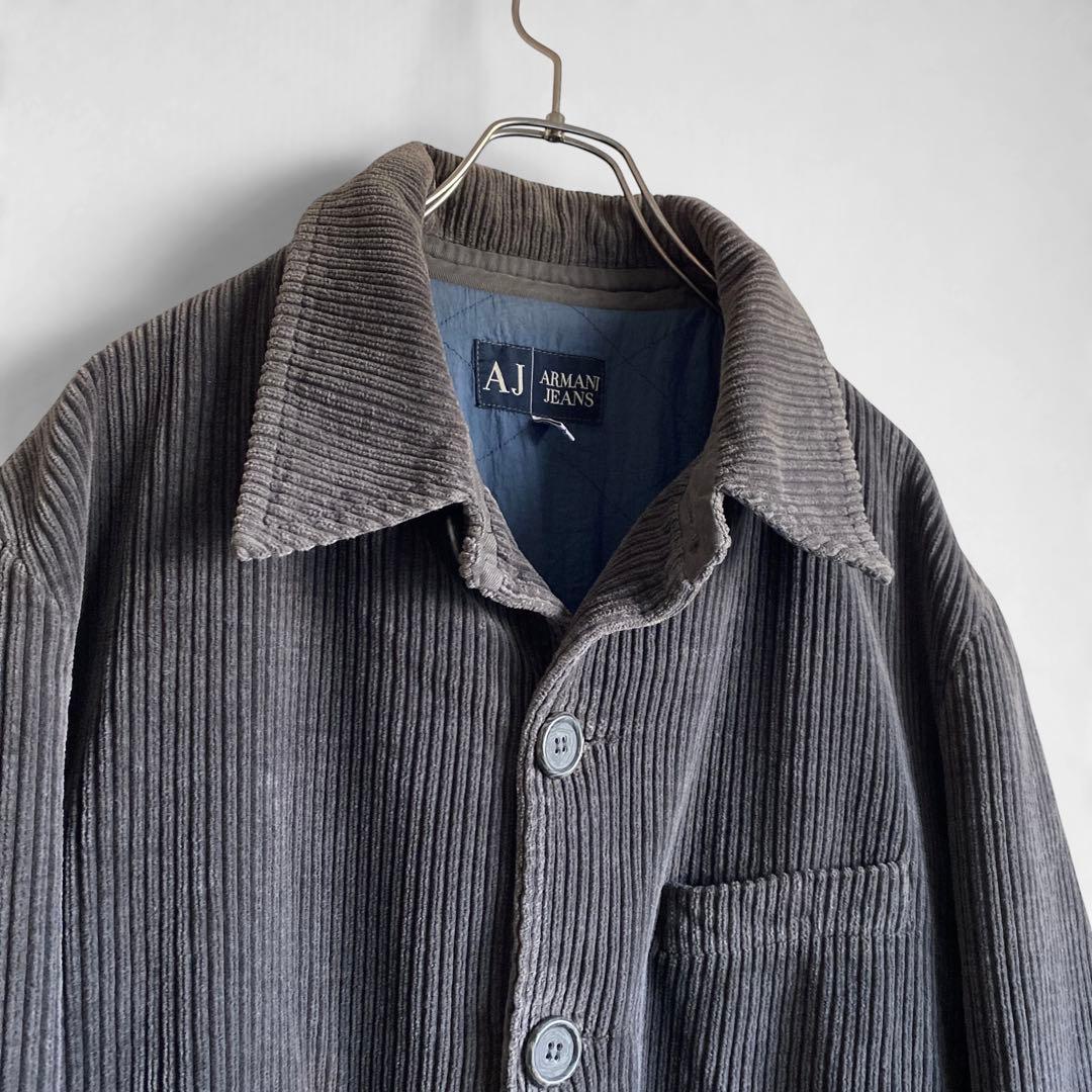 90s Armani Jeans フレンチ風 太畝コーデュロイジャケット 52