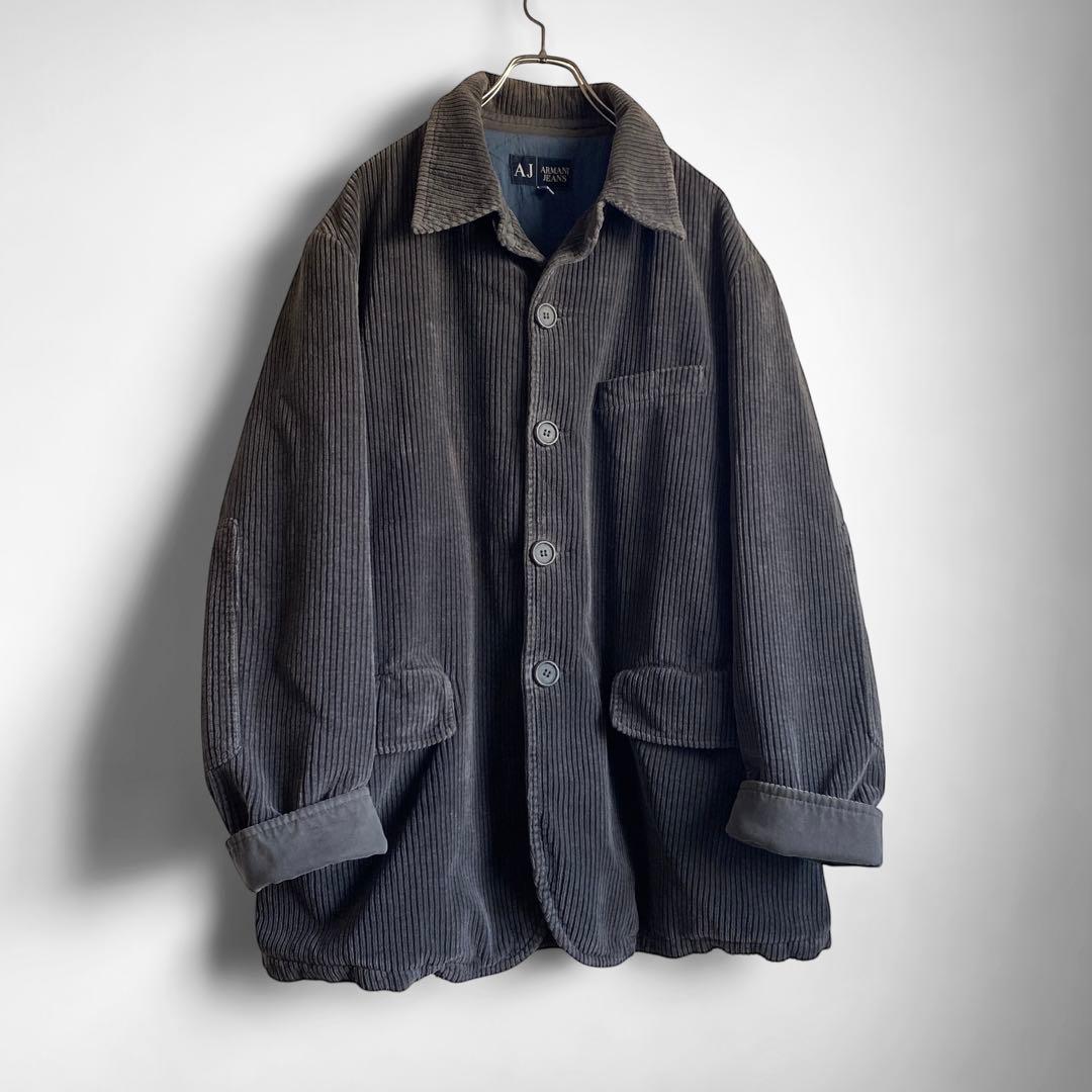 90s Armani Jeans フレンチ風 太畝コーデュロイジャケット 52