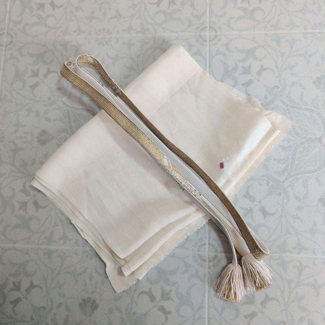 色無地　着物　フルセット　正絹　緑　縮緬　祝い事　寿　F5