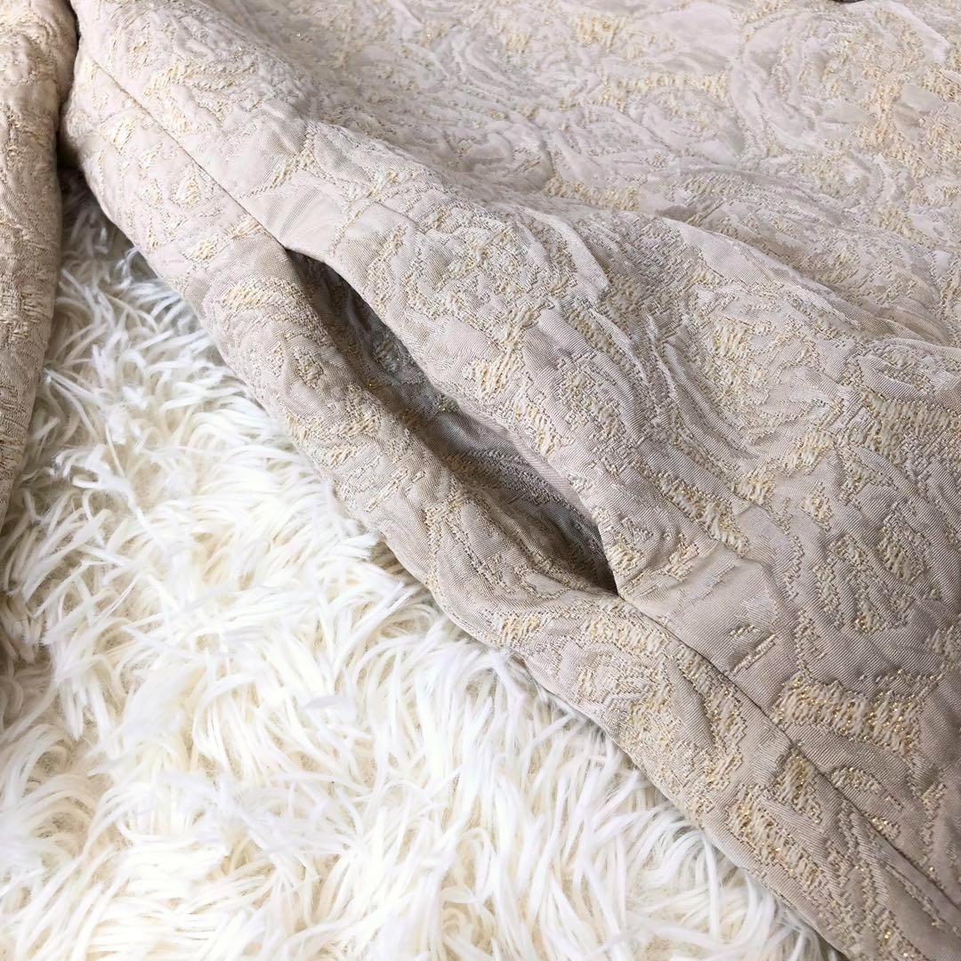 ルールロジェット　総柄 チェスターコート　花柄　バラ　金糸　日本製 ラメ