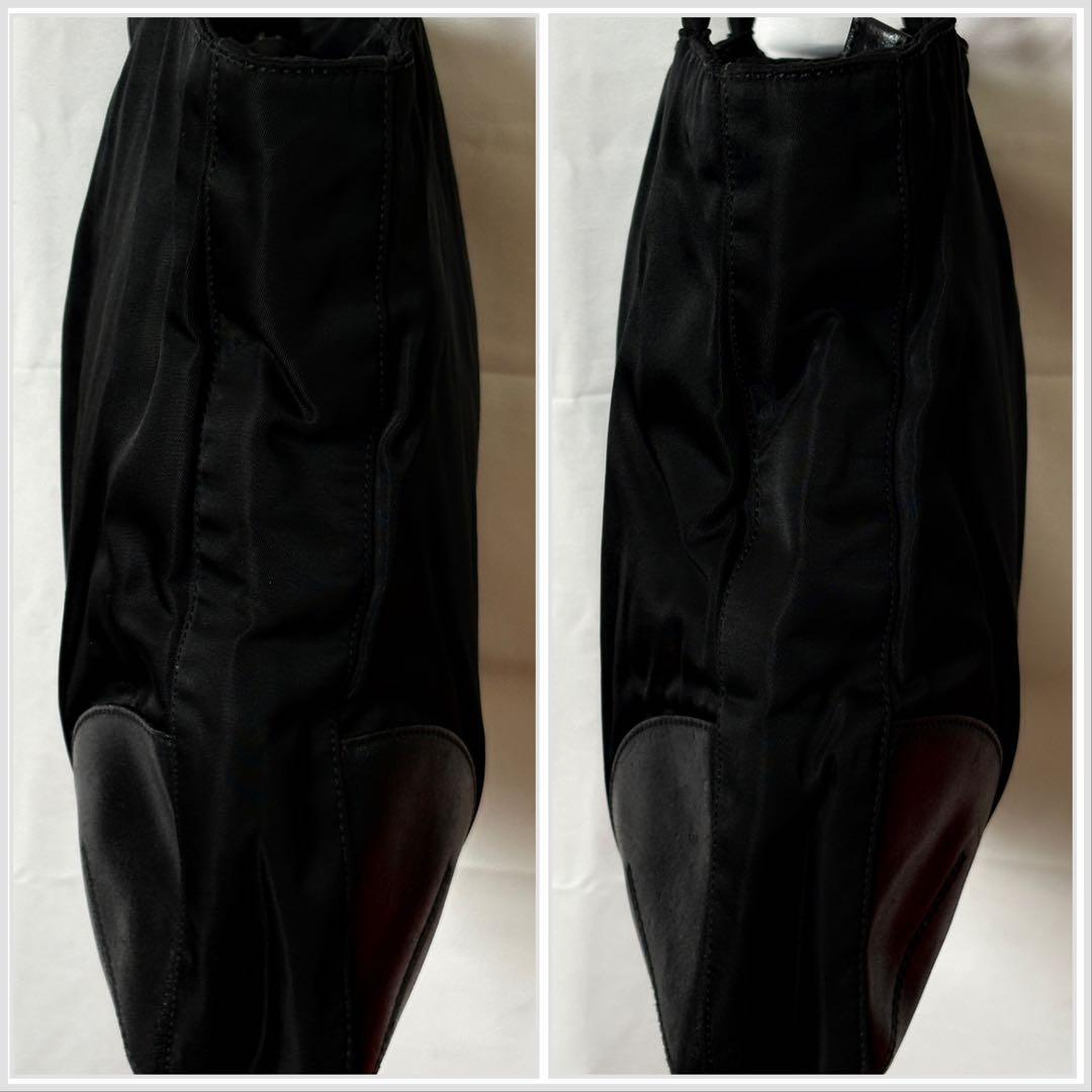 PRADA ナイロン トートバッグ レザー切替 ブラック