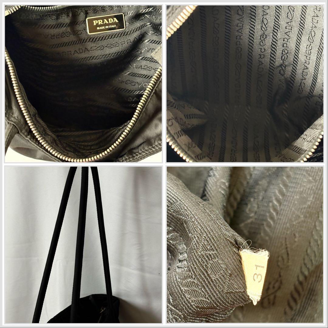 PRADA ナイロン トートバッグ レザー切替 ブラック