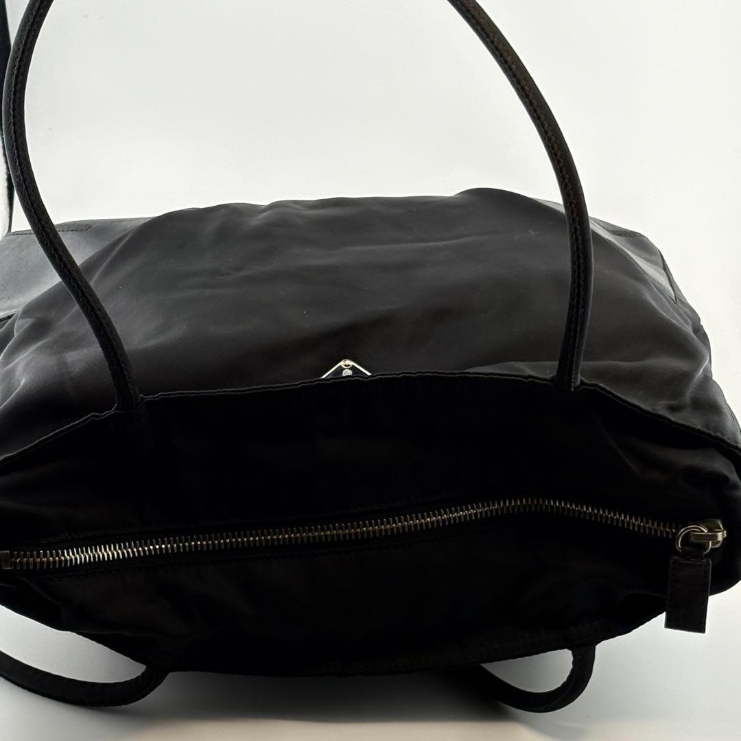 PRADA ナイロン トートバッグ レザー切替 ブラック