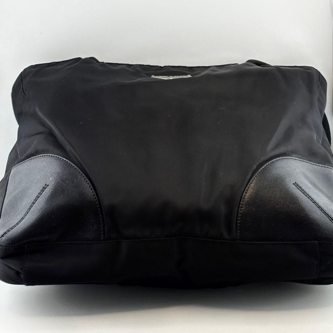 PRADA ナイロン トートバッグ レザー切替 ブラック