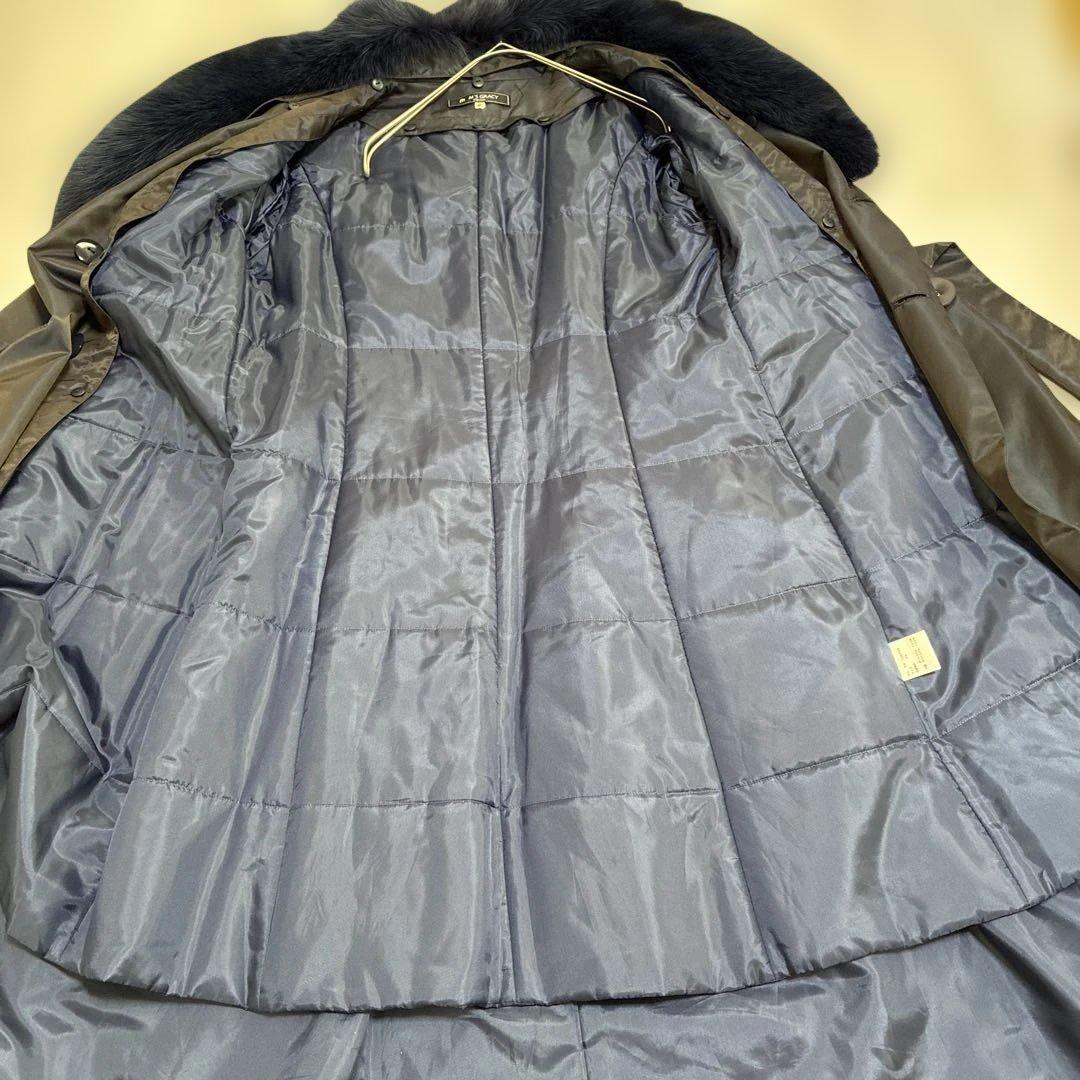 M'S GRACY ブルーフォックスファー衿 ライナー付 ロングコートサイズ40