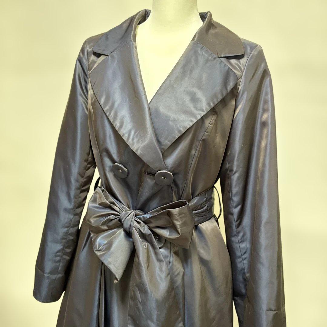 M'S GRACY ブルーフォックスファー衿 ライナー付 ロングコートサイズ40