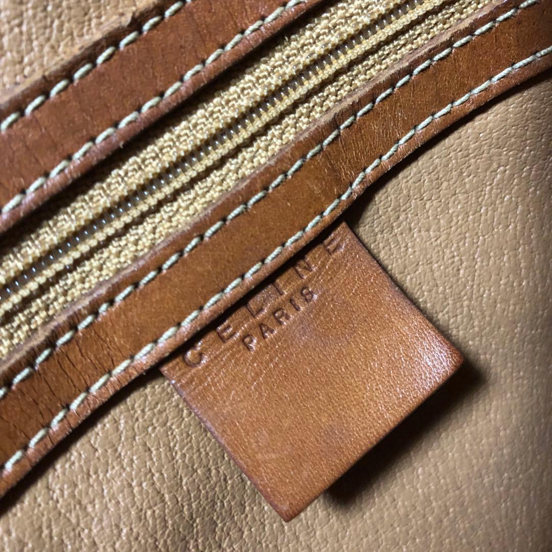 美品　セリーヌ　マカダム　トートバッグ　茶　トリオンフ　A4 肩がけ　ブラウン