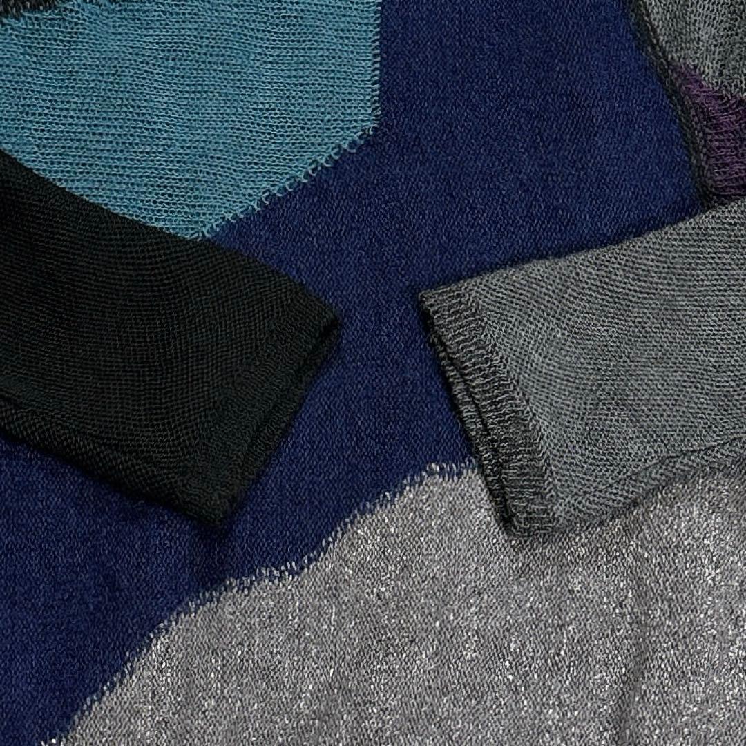 ✨タグ付き✨芽風　センソユニコ　ニット　チュニック　変形　パッチワーク　シルク混