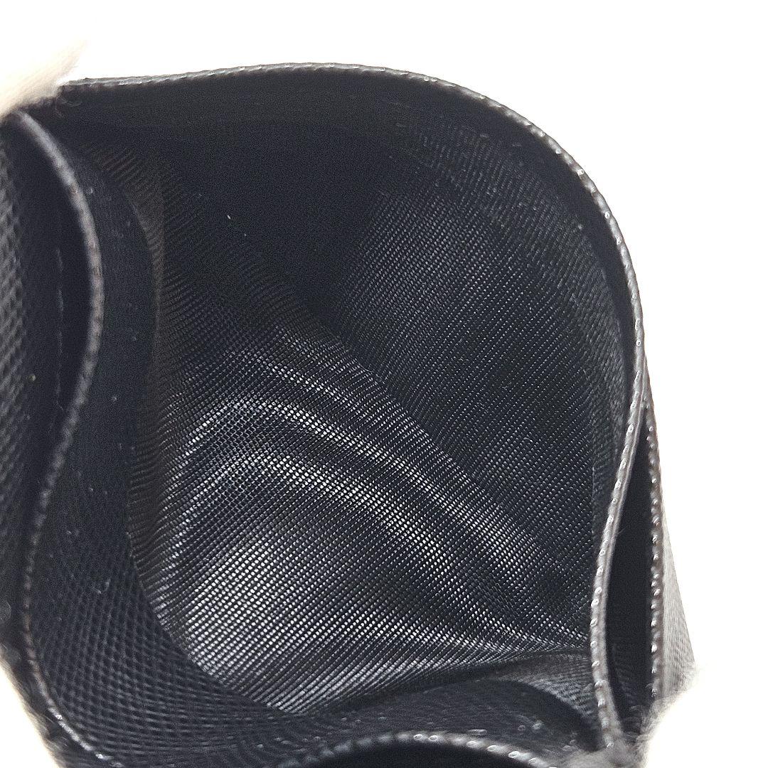 PRADA 折り財布 三角ロゴ サフィアーノ レザー ブラック ジップ