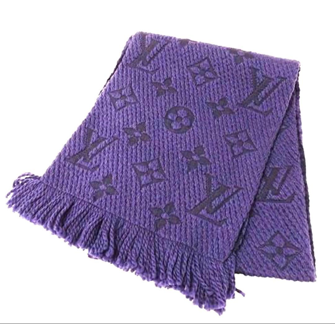 新品・未使用　ルイヴィトン マフラー　ネイビーパープル