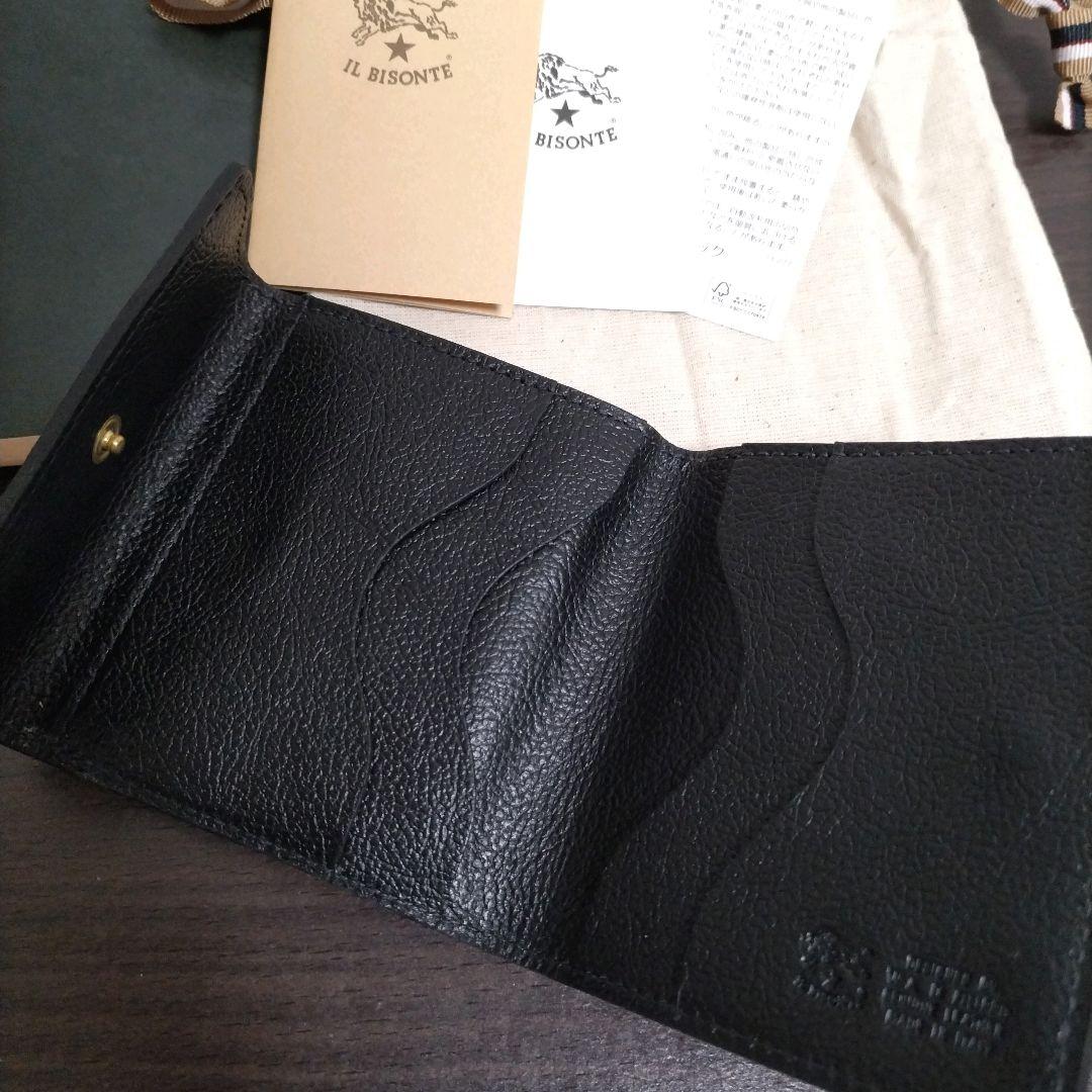 新品 イルビゾンテ 本革 レザー 財布 ミニ ウォレット ブラック 黒 ネロ