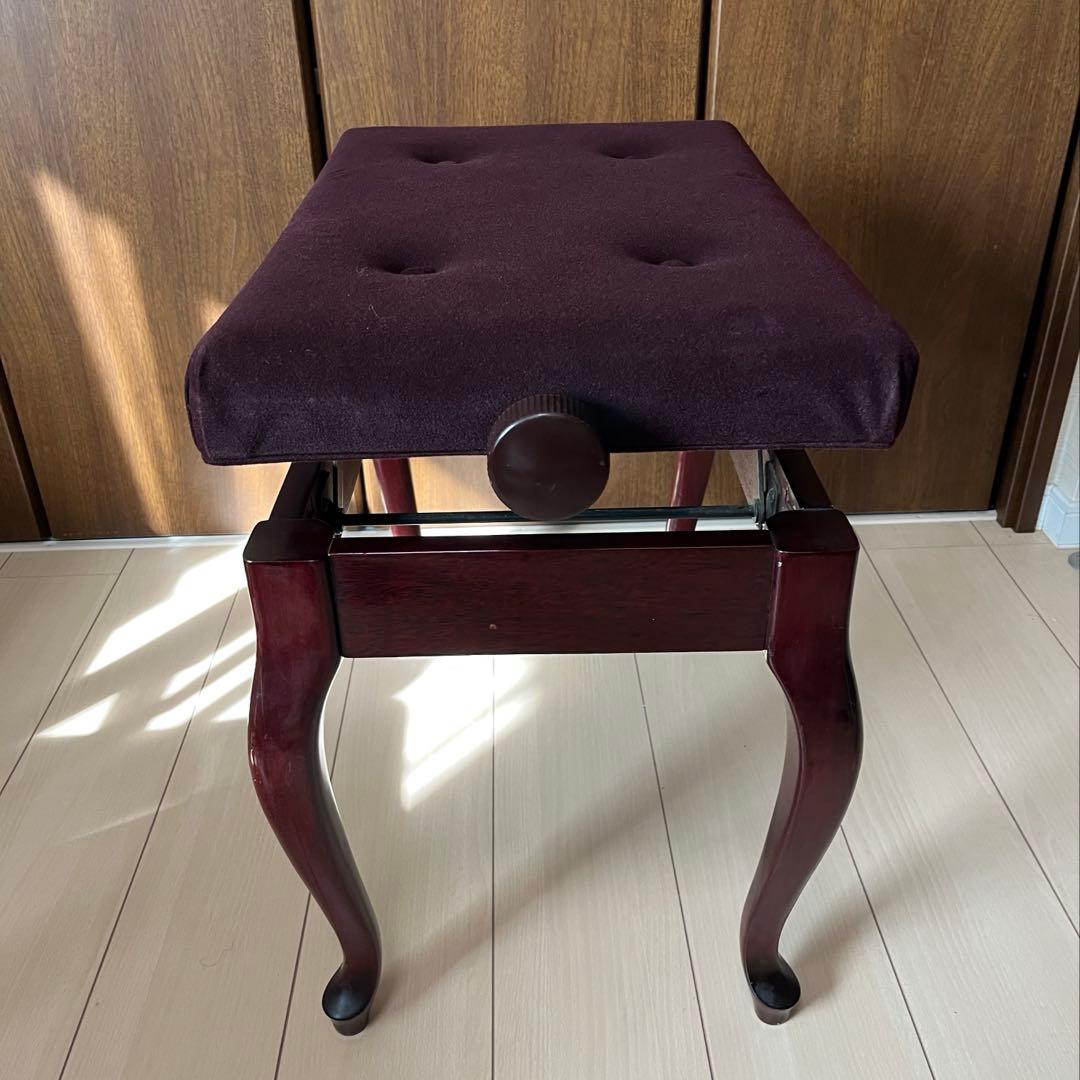 ピアノ椅子 猫脚 高低自在 調整 ブラウン 木目 ピアノ　良品　比較的美品