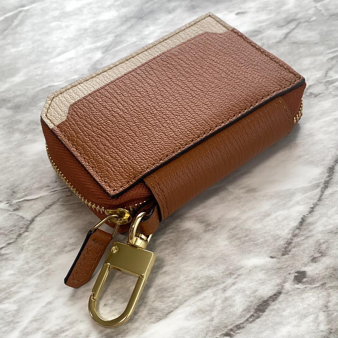 2285【新品 定価2.2万円】ラルコバレーノ★スマートWキーケース★ブラウン★