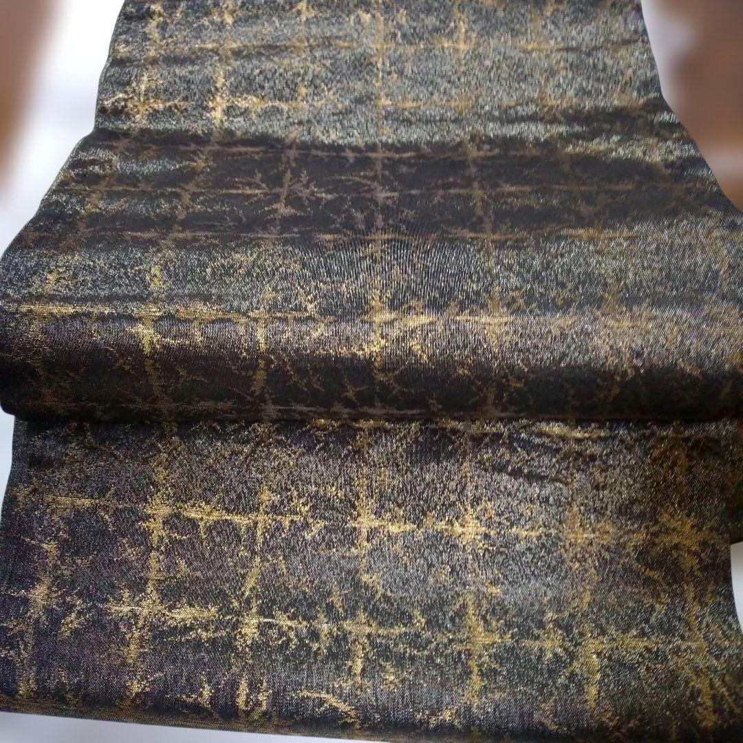 mamiです辻が花袋帯美しい金銀彩入り花柄刺繍黒と金銀地柄未使用品