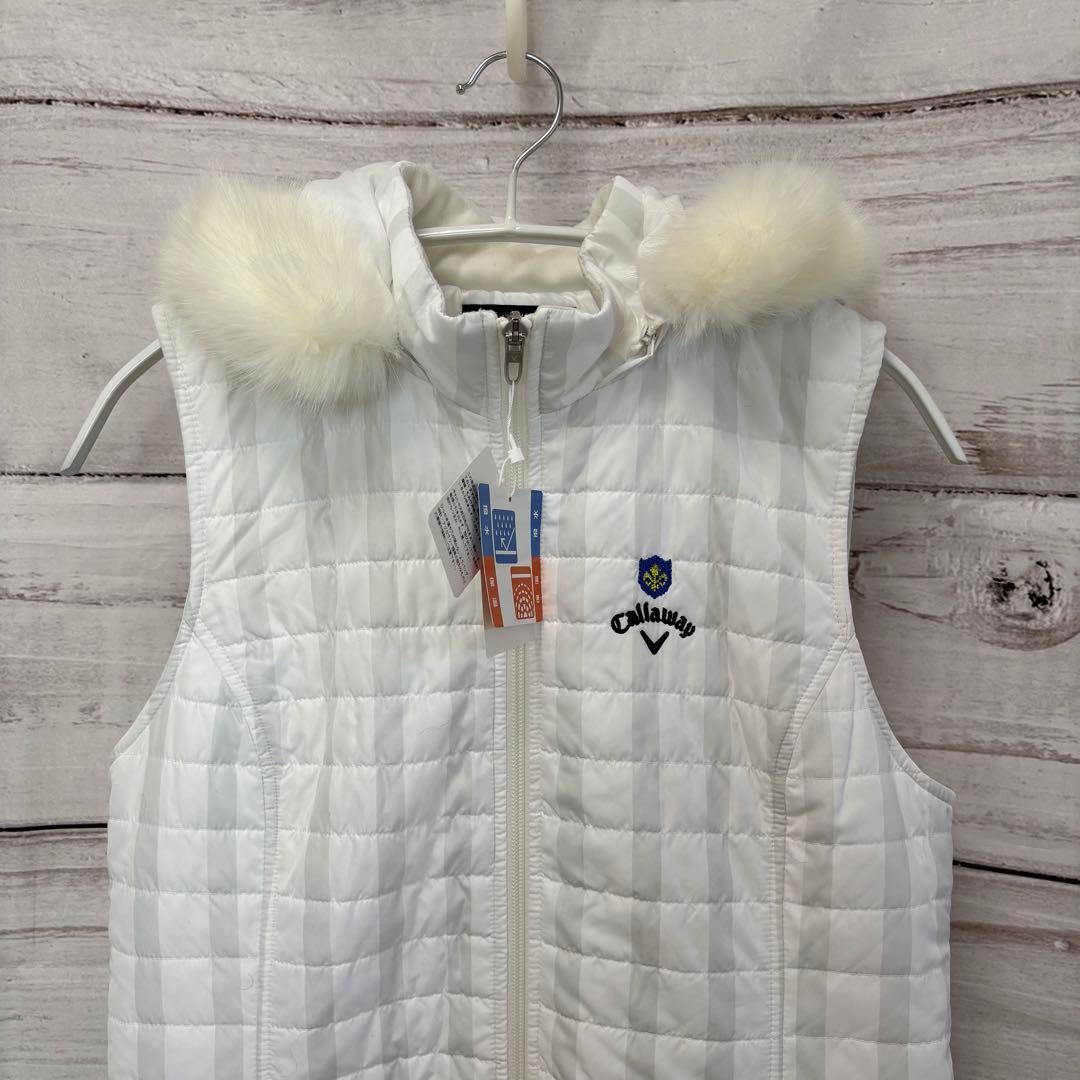 キャロウェイゴルフ　ゴルフウェア　S ワンピース　中綿ダウン　ファー付　ベスト