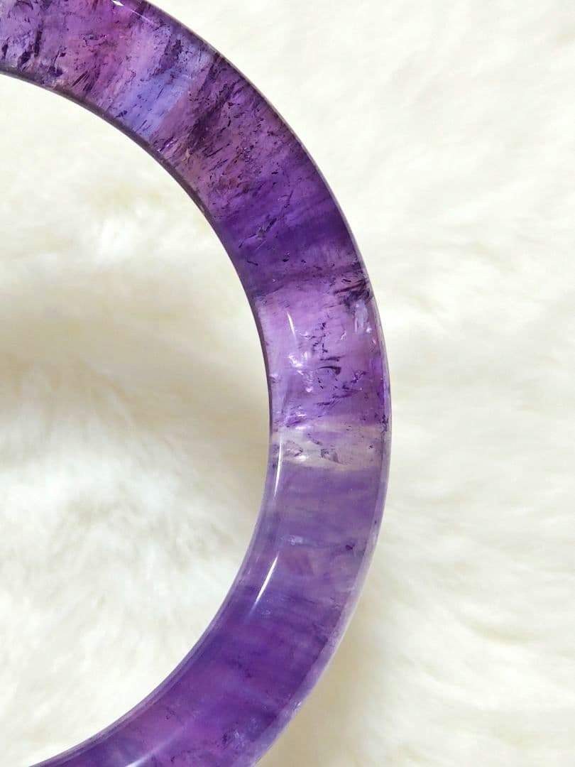​【極上の紫】天然石 アメジストバングル 希少 濃厚 2月誕生石 53.8㍉
