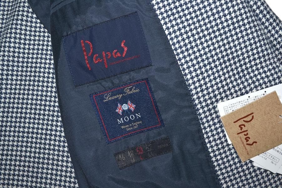 新品 タグ付き PAPAS パパス 千鳥柄スーツ Lサイズ 国内正規 日本製 ①