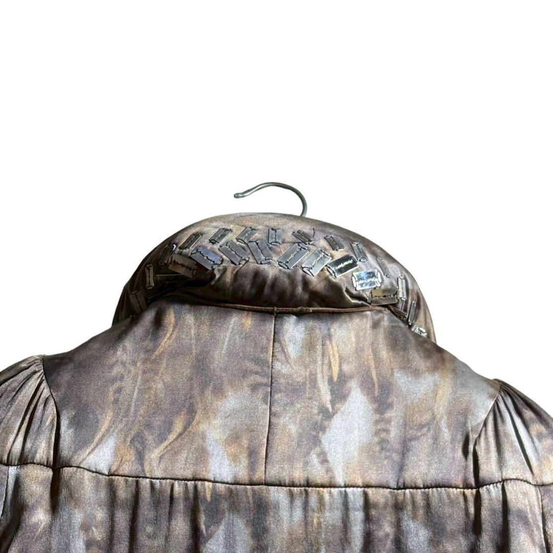 極美品 アンダーカバー 07AW シルク カミソリ装飾 中綿 ロングコート 1
