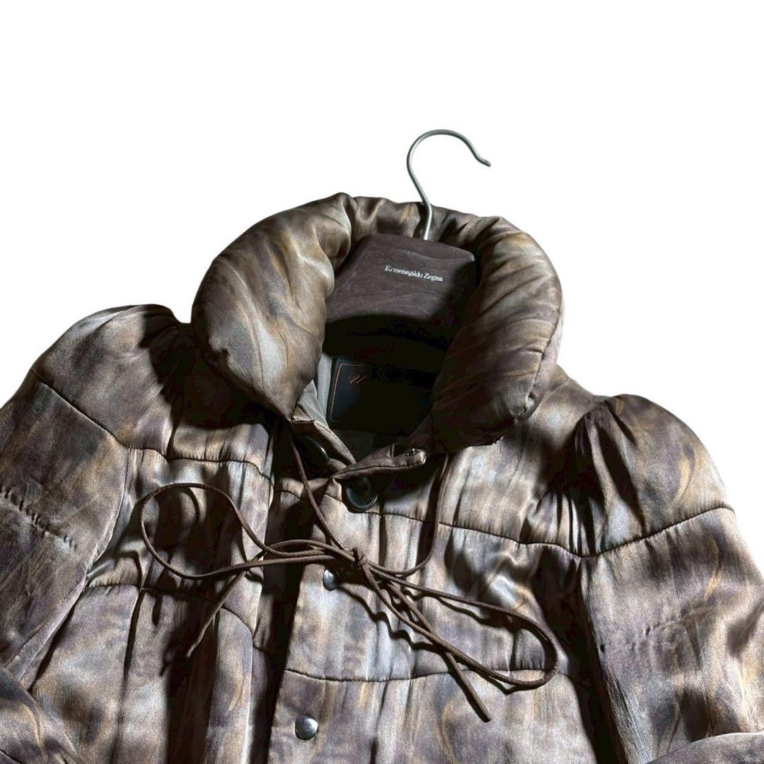 極美品 アンダーカバー 07AW シルク カミソリ装飾 中綿 ロングコート 1