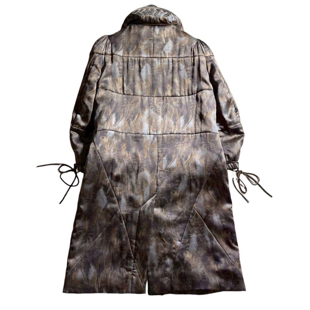 極美品 アンダーカバー 07AW シルク カミソリ装飾 中綿 ロングコート 1