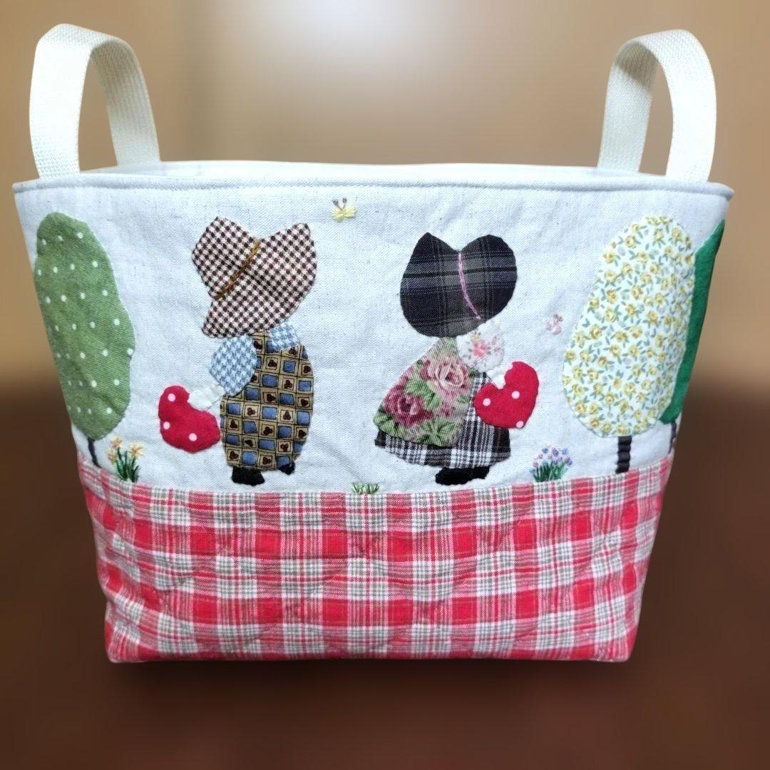 パッチワークキルト布バスケット