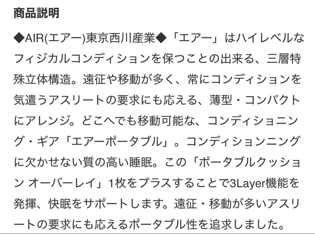 超美品 東京西川 AIR PORTABLE シングル
